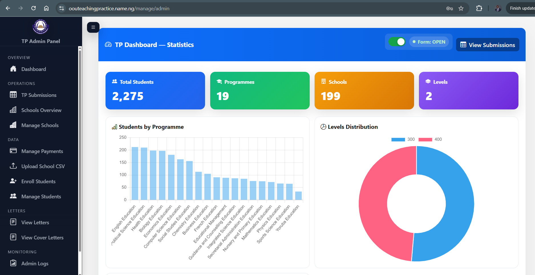 Teaching Practice Posting & Letter Platform (Web App)